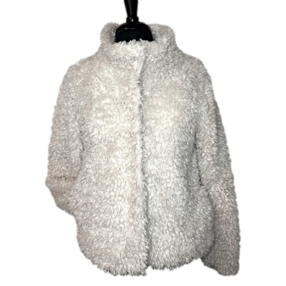 Loft Lounge Sherpa Soft Button Up Cream Women’s Small - Picture 1 of 6